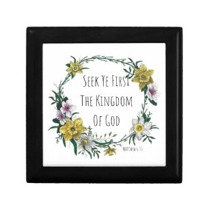 Seek Ye First the Kingdom Jewelry Keepsake Box