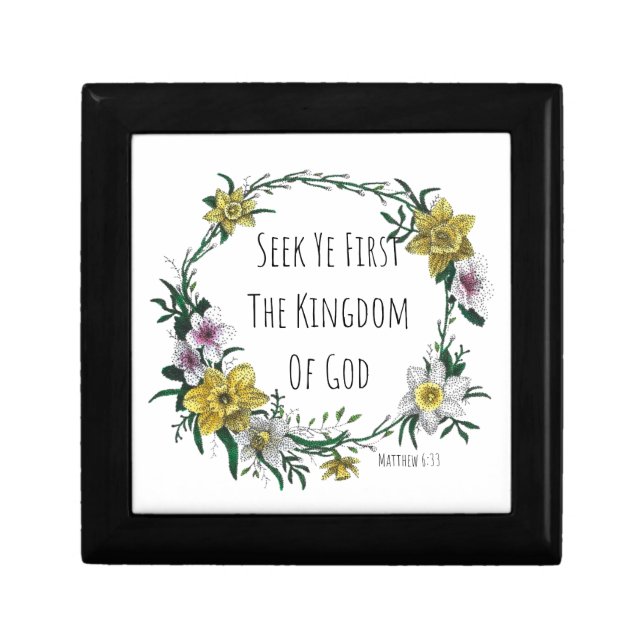 Seek Ye First the Kingdom Jewelry Keepsake Box (Front)
