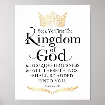 Seek Ye First Kingdom Of God Matthew 633 Ocean Poster - 