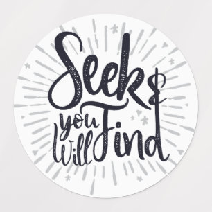 Seek & You Will Find Gospel Sayings Scripture Art Labels