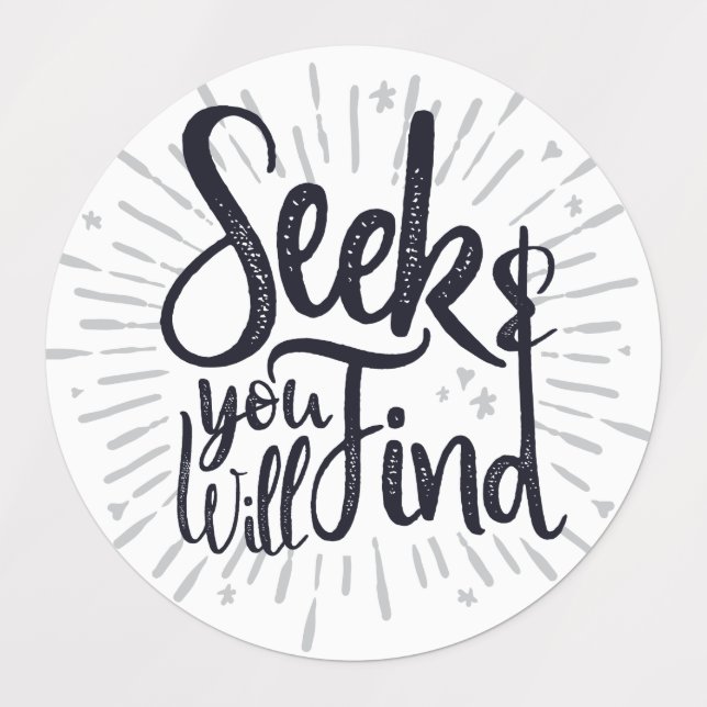 Seek & You Will Find Gospel Sayings Scripture Art Labels (Design 1)