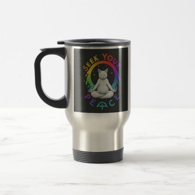 "Seek Your Peace" Travel Coffee Mug (Left)