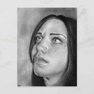 Seeking Guidance Girl Portrait Postcard