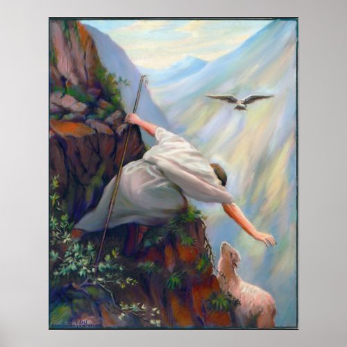Seeking The Sheep Painting on Canvas Poster