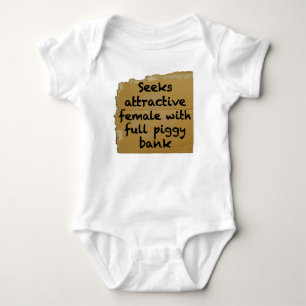 Seeks Female With Full Piggy Bank Baby Bodysuit