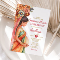 Seemantham Indian Baby Shower Valaikappu Mother