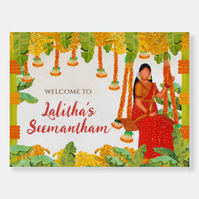 Seemantham welcome sign Sreemantham welcome sign | Zazzle