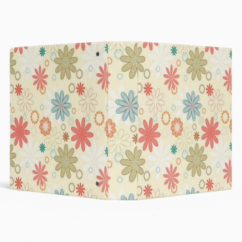 Seemless floral pattern 3 ring binder