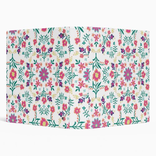 Seemless floral pattern 3 ring binder