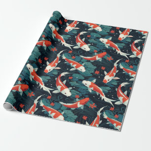 Seemless koi fish pattern wrapping paper