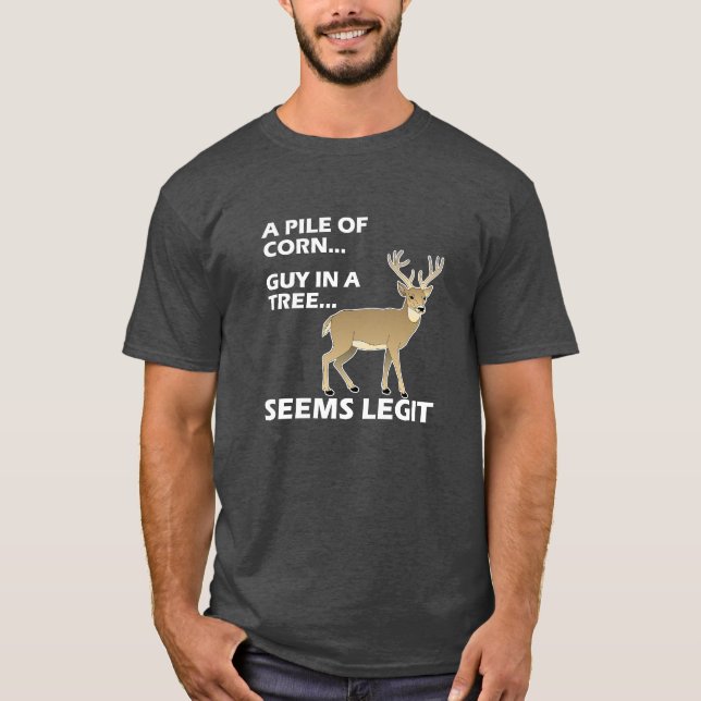 Seems Legit Funny Hunting Tshirt blk (Front)