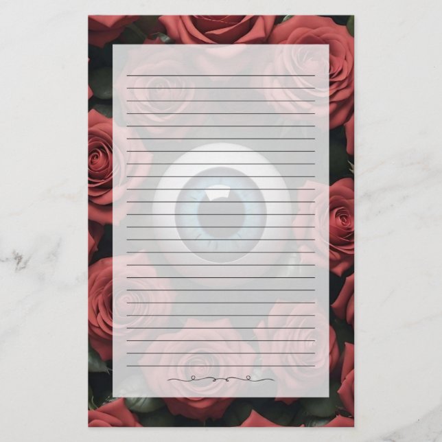 Seen Amongst the Roses Stationery (Front)