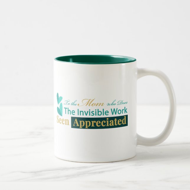 "Seen & Appreciated" Mom Quote White Mug (Right)
