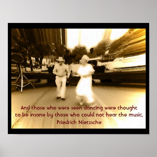 Seen Dancing _ Nietzsche quote _ art print