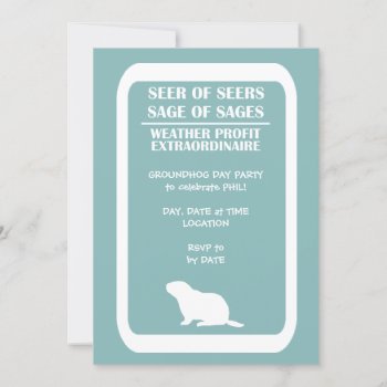 Seer Of Seers Groundhog Day Party Invitation by ZazzleHolidays at Zazzle
