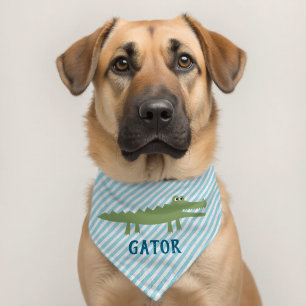 Seersucker Alligator Pet Bandana Collar