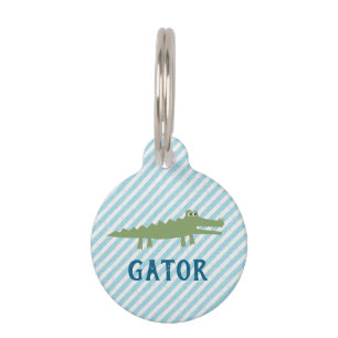 SEERSUCKER ALLIGATOR PET ID TAG