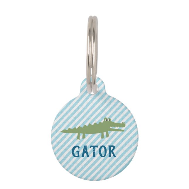 SEERSUCKER ALLIGATOR PET ID TAG (Front)