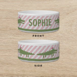 Seersucker Alligator Pink Dog Cat Pet<br><div class="desc">Seersucker Alligator Themed Pet Bowl for your dog or cat</div>