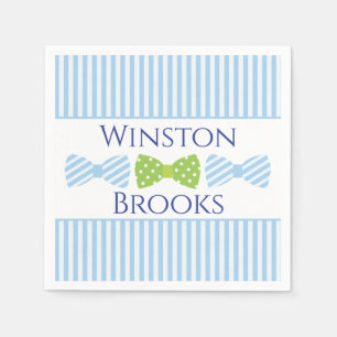 Seersucker Bow Tie Baby Shower Party Napkins
