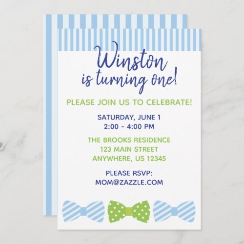 Seersucker Bow Tie Invitations