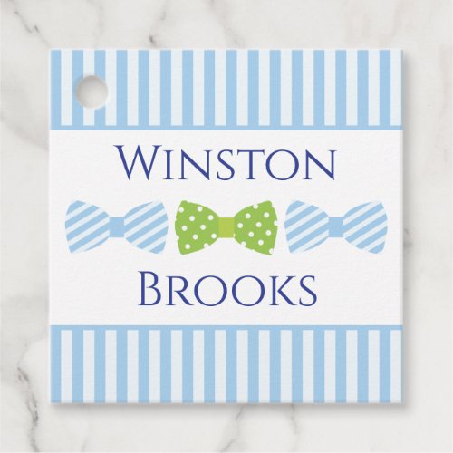 Seersucker Bow Tie Personalized Favor Gift Tags