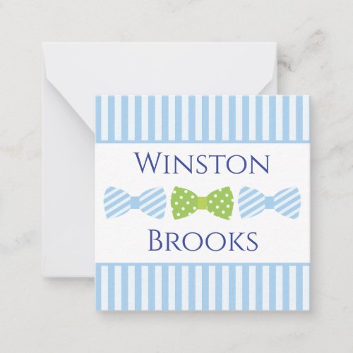 Seersucker Bow Tie Personalized Gift Cards