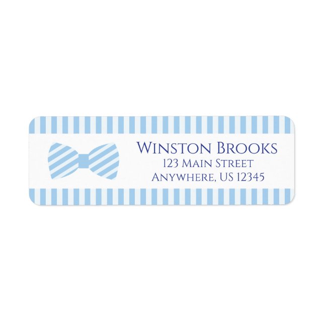 Seersucker Bow Tie Return Address Labels (Front)