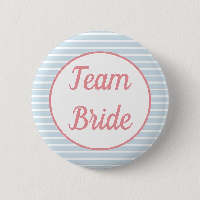 Seersucker Striped Team Bride Button (Front)