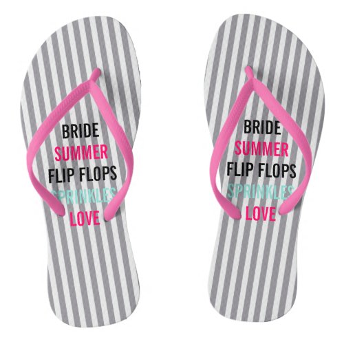 Seersucker Summer Bride Sprinkle Party Flip Flops