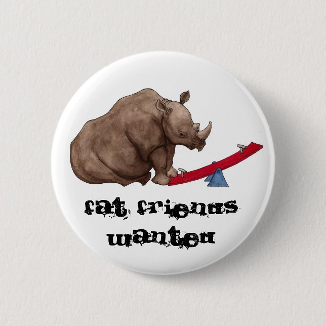 Seesaw Rhino Pinback Button (Front)
