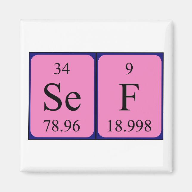 Sef periodic table name magnet (Front)