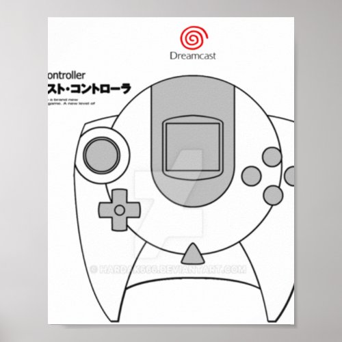 Sega Dreamcast Controller Packaging Poster
