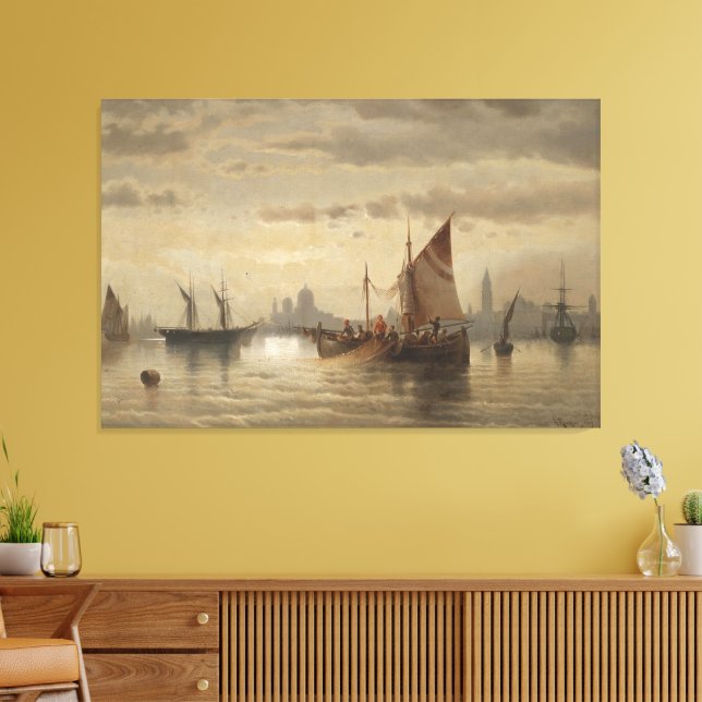 Segelschiffe Vor Venedig Canvas Print (Insitu(LivingRoom))