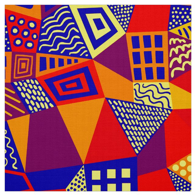 Segmented Abstract 070717 - Colors 01 Fabric (Swatch)