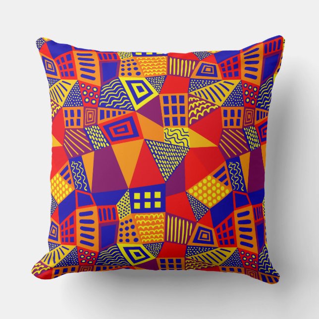 Segmented Abstract 070717 - Colors 01 Throw Pillow (Front)