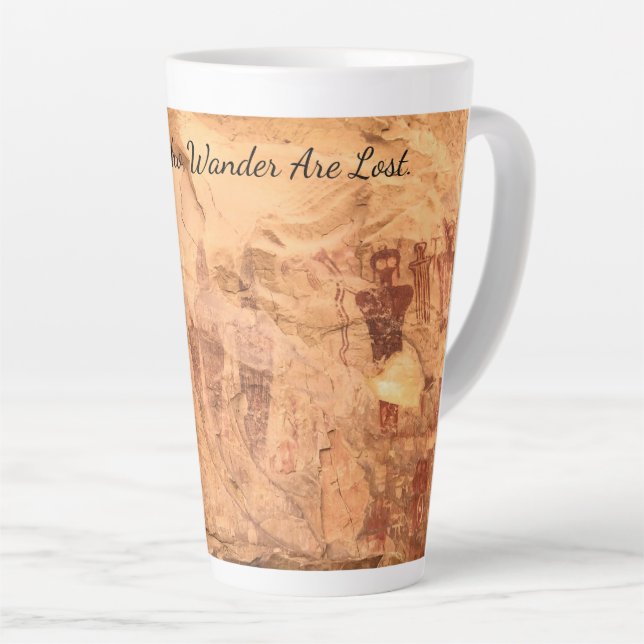 Sego Canyon Rock Art Utah Pictograph Latte Mug (Right Angle)