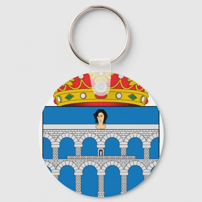 Segovia (Spain) Coat of Arms Keychain (Front)