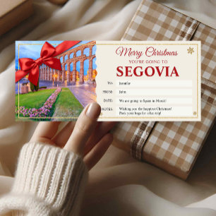 Segovia Trip Christmas Reveal Gift Ticket Card
