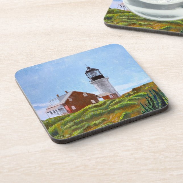 Seguin Island Lighthouse Beverage Coaster (Left Side)