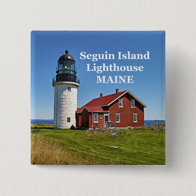 Seguin Island Lighthouse, Maine Button (Front)