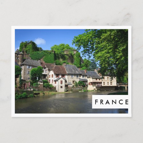 Segur_le_Chateau in France white frame postcard
