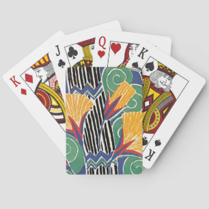 Seguy's Art Deco Golden Flowers Poker Cards