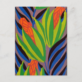 Seguy's Art Deco Tropical Flowers Postcard