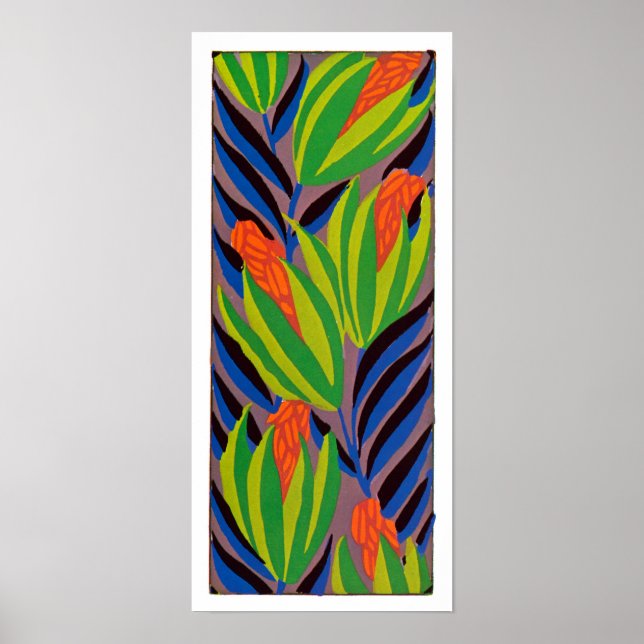 Seguy's Art Deco Tropical Flowers Poster (Front)
