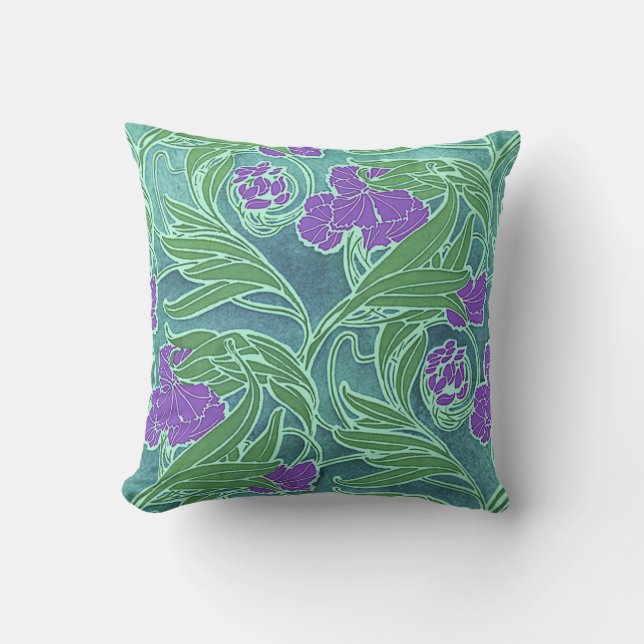 Seguy's Vintage Purple Flower Design Throw Pillow (Front)