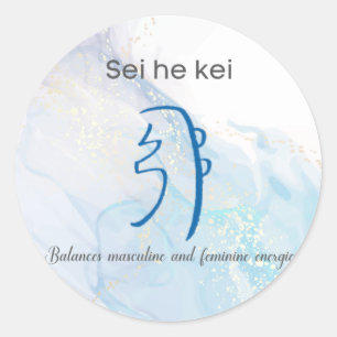 Sei He Ki Reiki Healing Symbol Classic Round Sticker