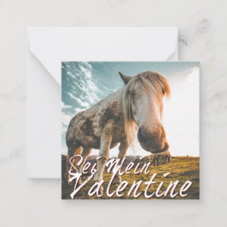 Sei mein Valentin mit schauenden Pferd V2.0 Note Card