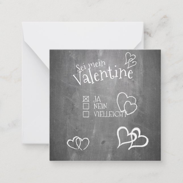 Sei mein Valentine Note Card (Front)