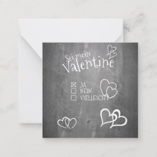 Sei mein Valentine Note Card